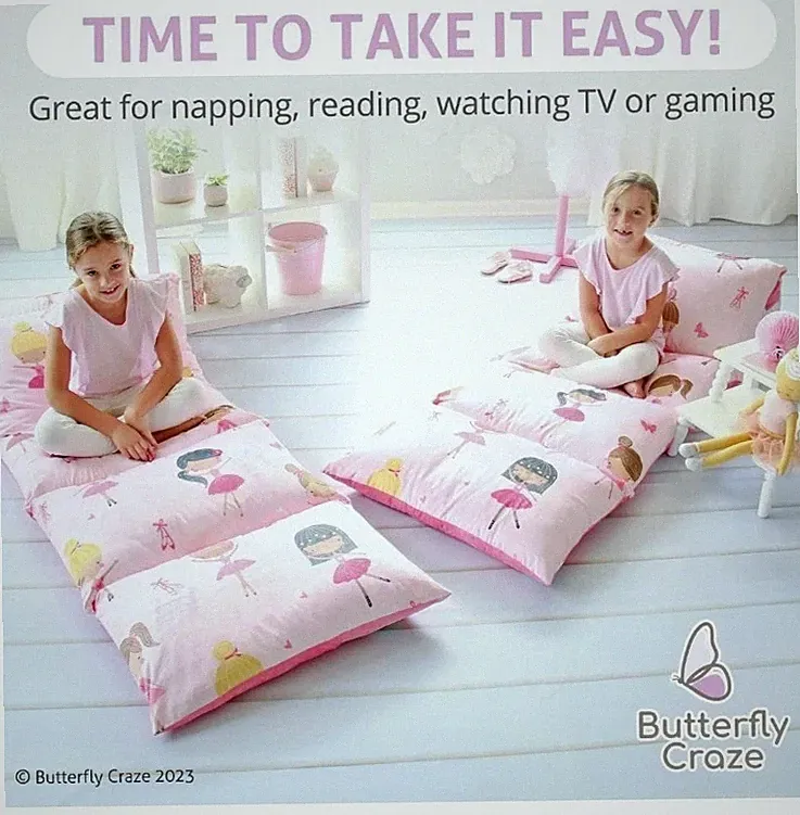 Butterfly Craze Floor Pillow Bed Lounger Cover, Cozy & Stylish Seating Solution